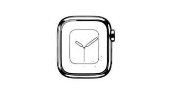 forms a sketch of a smart watch clock icon video