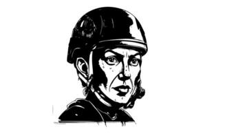 Animation forms a sketch of an icon of a person wearing a bicycle helmet video