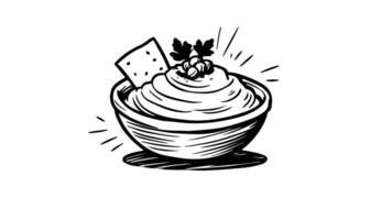 forms a sketch of a bowl of humus icon video
