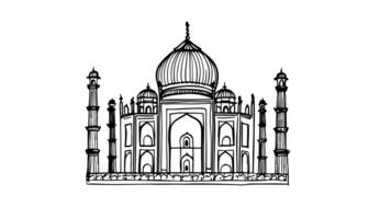 forms a sketch of the Taj Mahal icon video