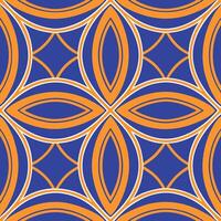 Abstract Geometric Seamless Pattern Blue, Orange, White Design vector