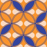 Abstract Geometric Pattern Orange, Blue Circles, Dots Design vector