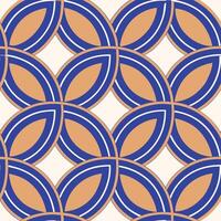 Abstract Geometric Pattern Interlocking Circles, Blue, Orange, Design vector
