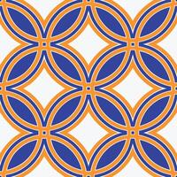 Abstract Geometric Seamless Pattern Blue Orange Circles Design vector