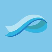 Abstract Blue Ribbon Waves Flowing Design, Smooth Curves, Elegant Style vector
