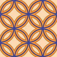Abstract Geometric Orange Blue Circles Pattern Seamless Design vector