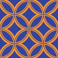Abstract Geometric Blue Orange Interlocking Circles Pattern Design vector