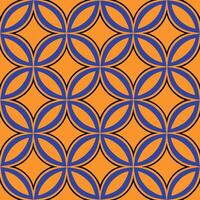 Abstract Geometric Orange Blue Interlocking Circles Pattern Design vector