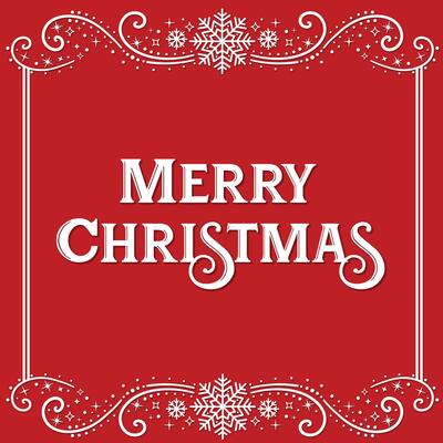 Christmas greetings elegant flourish frame with snowflakes