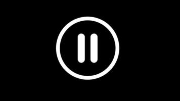 Play And Pause Stop Media Player Button Animation On Alpha. 4K Resolution video