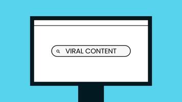 viral content search bar in computer monitor with blank , perfect for technology or internetrelated concepts in web design, digital marketing, or online communication. video