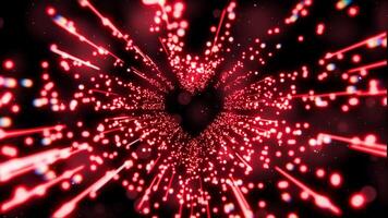 Valentines day heartshaped tunnel in space. Perfect for romantic, futuristic, valentines day designs, backgrounds, and concepts. video