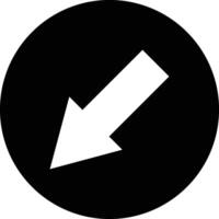 Down left direction arrow icon isolated on white background . Down left arrow icon vector