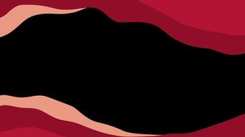 Red wave animation on black background. Motion design loop video