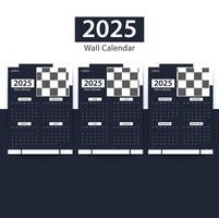 Minimalist 2025 calendar template vector