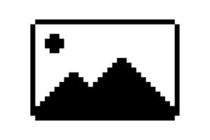 Picture frame icon pixel art vector