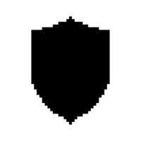Shield pixel art icon vector
