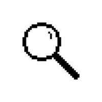 Magnifying glass search icon pixel vector