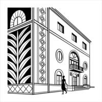 black and white art deco seamless pattern design vector