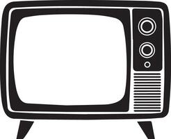 A silhouette image of retro Tv vector