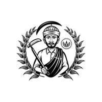 A man with a scythe in his hand vector