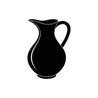 Black and white illustration of a pitcher vector