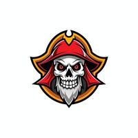 A skull with a red hat on it vector