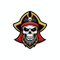 A pirate skull with a beard and hat vector