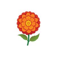 An orange flower with leaves on it vector