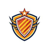 A shield with a star on it vector