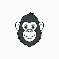 A cartoon monkey head on a white background vector