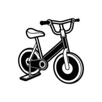 A black and white illustration of a bicycle vector