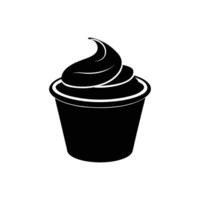 Black cupcake icon on white background vector
