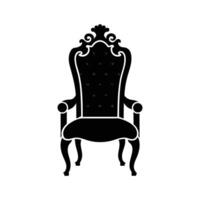 An old black and white illustration of a chair vector