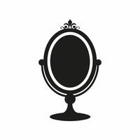 A black and white illustration of a mirror vector