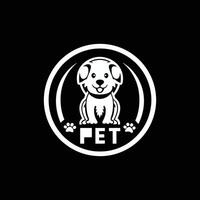 A black and white logo for pet store vector