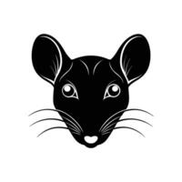 A black and white rat head on a white background vector