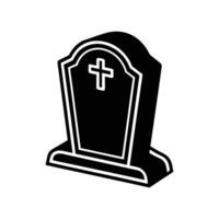 Grave stone icon in black style on white background vector