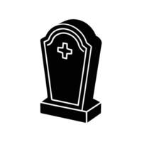 Grave stone tombstone icon in black style isolated on white background illustration vector