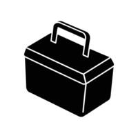 A black and white illustration of a toolbox vector
