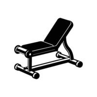 A black and white image of a gym bench vector