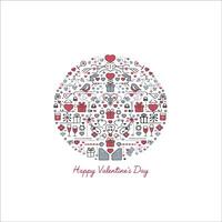 Modern Valentines Day Pattern with Romantic Elements vector