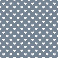 Seamless pattern of small white hearts on a gray background vector