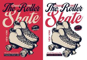 Vintage Roller Skate World Championship T-Shirt Design vector