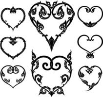 Elegant Thai Style Heart Patterns for Cultural Artwork Ideal for creating cultural gifts or greeting cards and unique illustrations vector