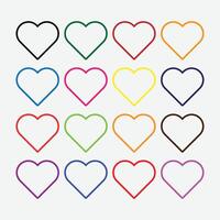 Heart Line Icon Collection. Heart Line Icon . Love Icon Set. Happy Valentine day. Big Collection Of Heart Icon. vector