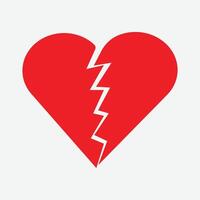 Broken Heart . Heart Brocken Icon . Red broken heart. Heartbreak Icon. Broke The Heart. vector