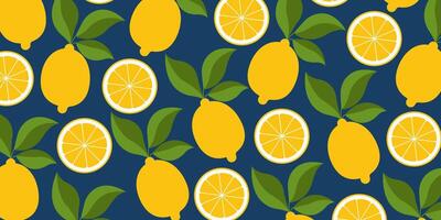 Lemon seamless pattern vector