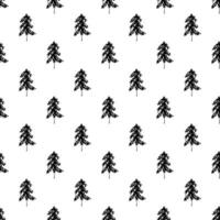 Seamless pattern with geometric minimal scandinavian Christmas tree doodle for decorative print, wrapping paper, greeting cards and fabric 3 vector