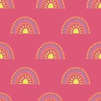 Seamless pattern with rainbow doodle for decorative print, wrapping paper, greeting cards, wallpaper and fabric 3 vector